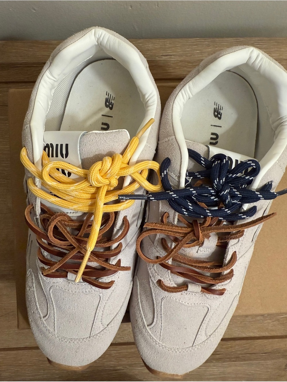 New Balance X Miu Miu Cream Suede Sneakers - Picture 5 of 6
